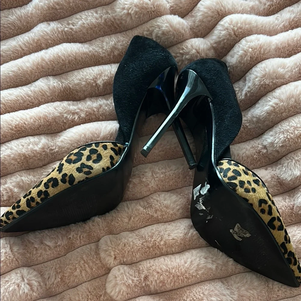 Steve Madden Brown and Black Heels with Leopard Print - Picture 2 of 4